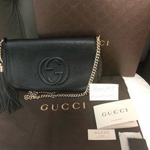 Soho Crossbody / Shoulder chain bag
Black leather